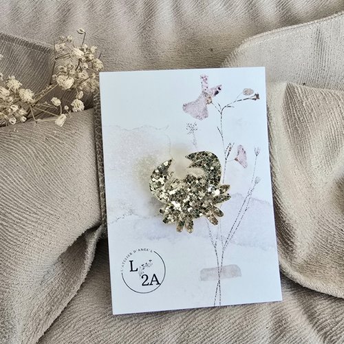 Broche crabe paillettes