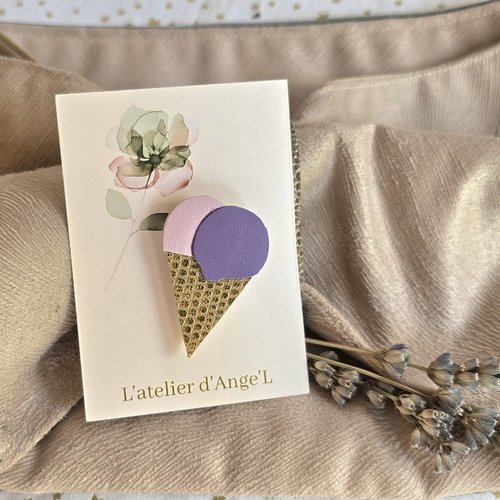 Broche glace lavande-rose
