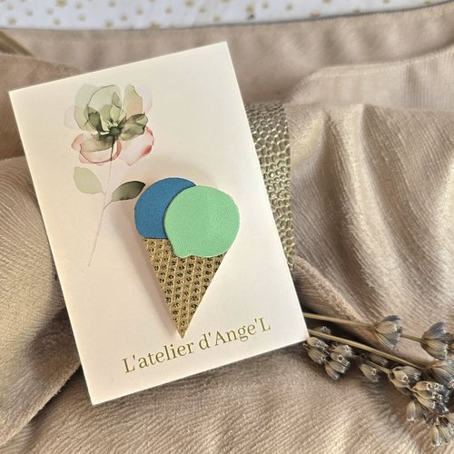 Broche glace menthe-curaçao
