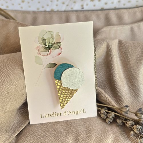 Broche glace menthe-lait
