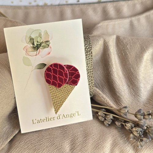 Broche glace fraise