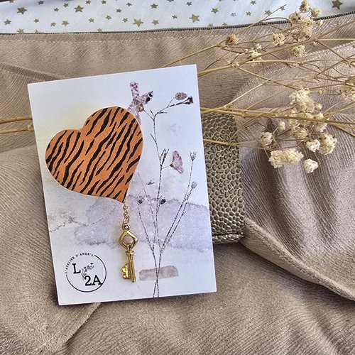 Broche  la clé de mon coeur