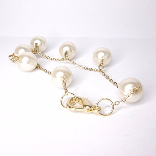 Bracelet grosses perles nacrées