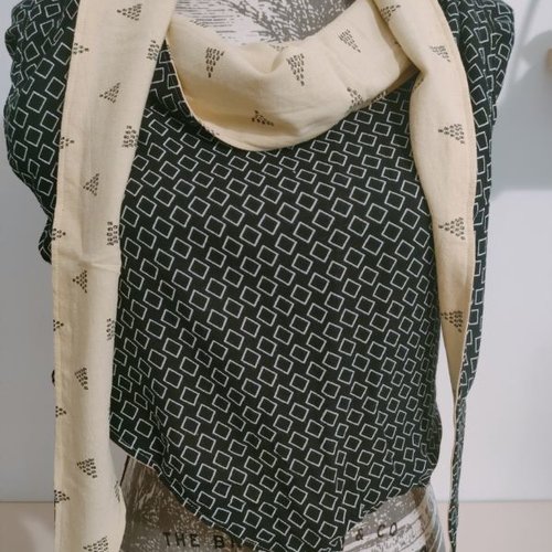 Grand foulard réversible création unique