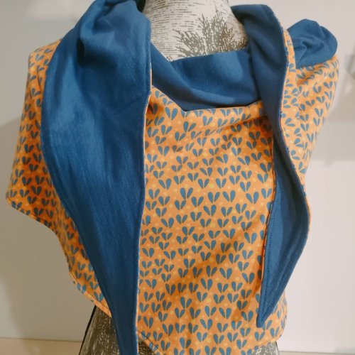 Grand foulard réversible création unique