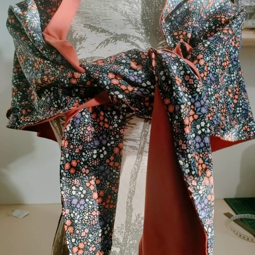 Grand foulard réversible création unique