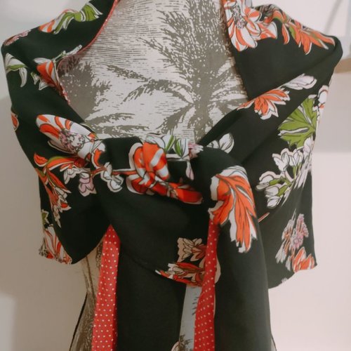 Grand foulard réversible création unique