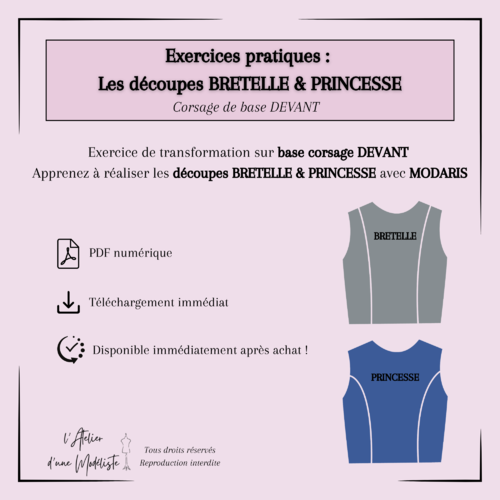 Pdf - cours de modélisme par cao - lectra - modaris / 2. les découpes sur le corsage de base devant