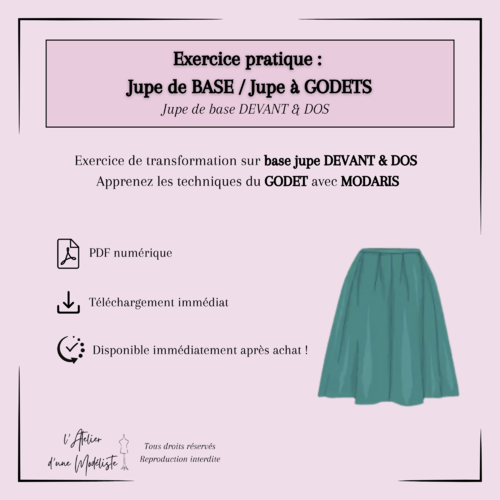 Pdf - cours de modélisme par cao - lectra - modaris / 4. jupe de base - jupe a godets