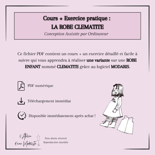 Pdf - cours de modélisme par cao - lectra - modaris / 5. création de la variante + exercice pratique robe clématite