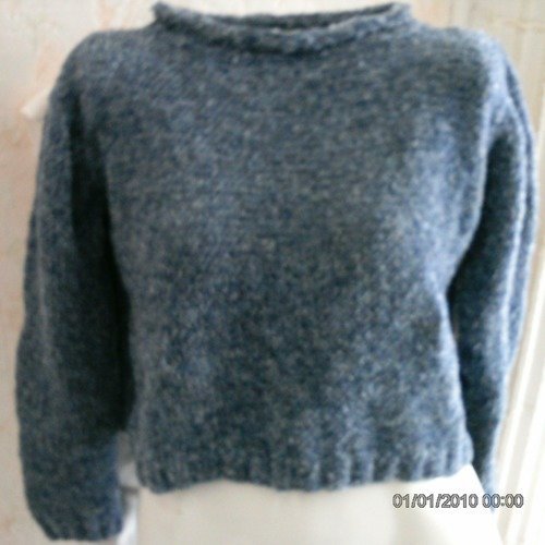 Pull femme velours bleu