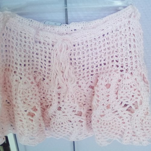 Mini jupe coton rose femme