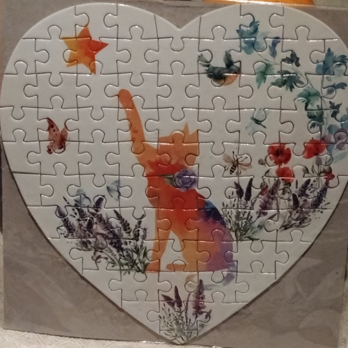 Puzzle coeur chat et étoile