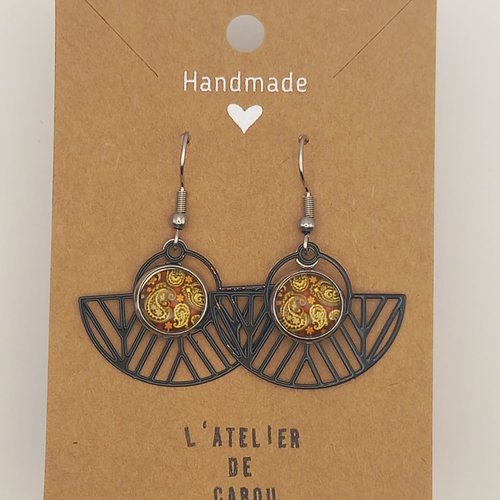 Boucles d'oreilles fantaisie cabochon