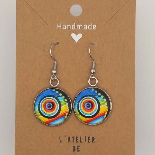 Boucles d'oreilles fantaisie cabochon