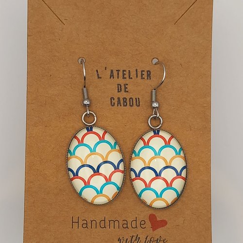 Boucles d'oreilles fantaisie cabochon