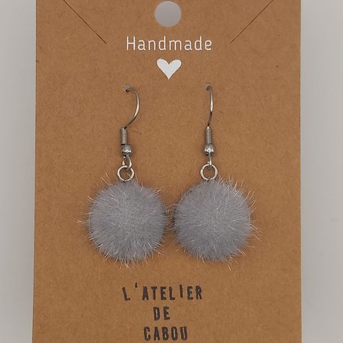 Boucles d'oreilles fantaisie pompon
