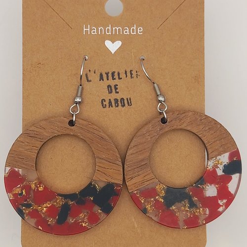 Boucles d'oreilles bois