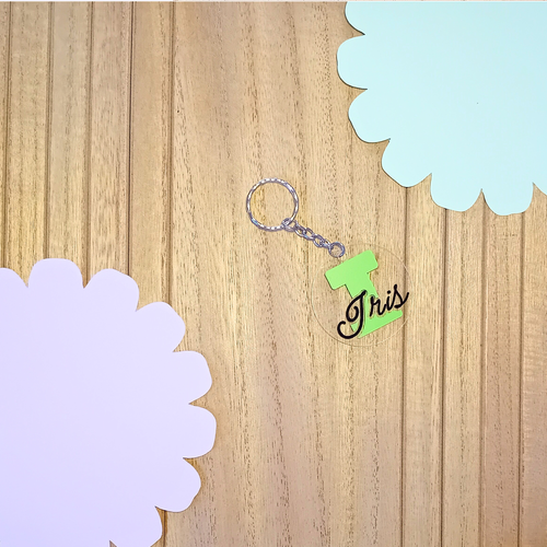 Porte-clés prénom vert