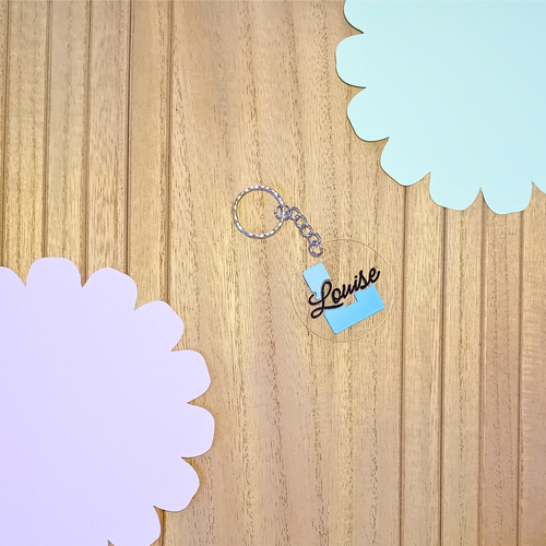 Porte-clés prénom bleu