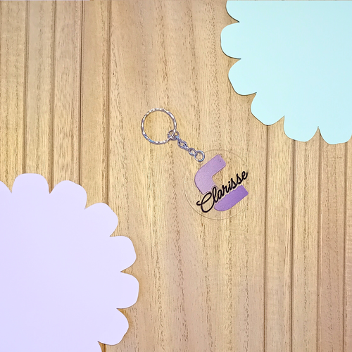 Porte-clés prénom violet