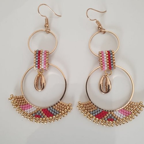 Paire de boucles d'oreille pendantes miyuki