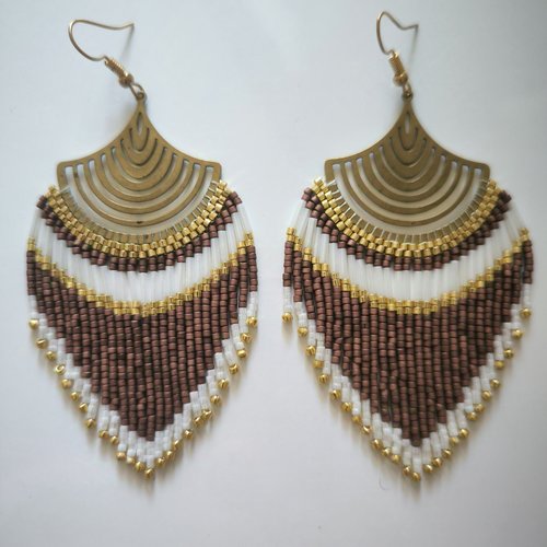 Paire de boucles d'oreille pendantes miyuki