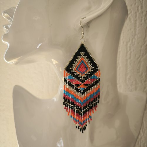Paire de boucles d'oreille pendantes miyuki