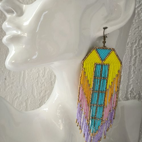 Paire de boucles d'oreille pendantes miyuki