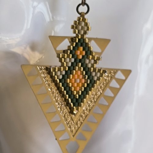 Paire de boucles d'oreille pendantes triangle miyuki