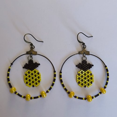 Paire de boucles d'oreille pendantes créole