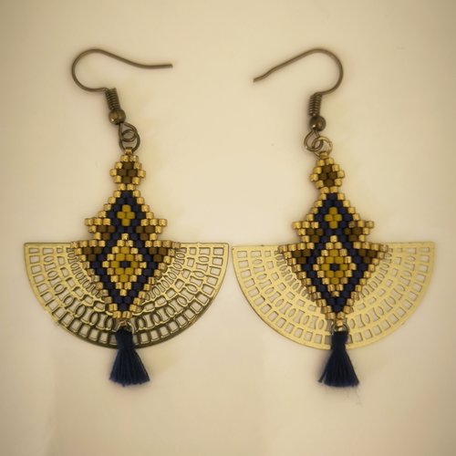 Paire de boucles d'oreille pendantes miyuki