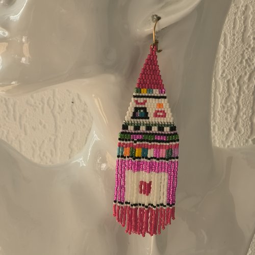 Paire de boucles d'oreille pendantes miyuki amérindien