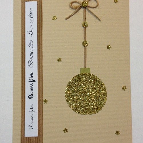 Carte de vœux * carte de noël dorée