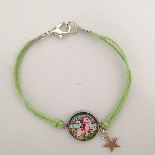 Bracelet enfant licorne - vert -