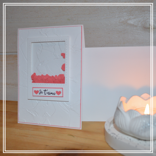 Carte saint valentin avec son enveloppe, je t'aime, amour, rose, carte romantique,