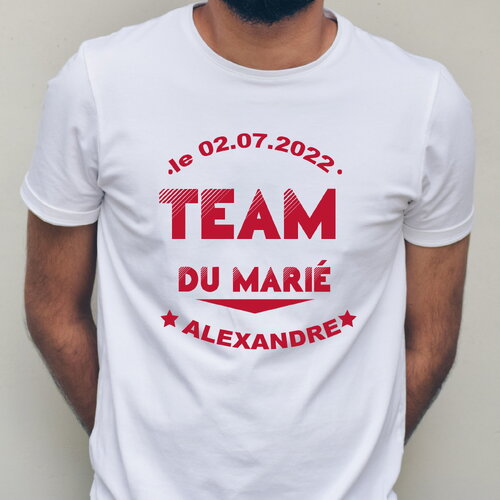 T-shirt evg + date + prénom , team du marié, équipe, futur marié, enterrement de vie de garçon,