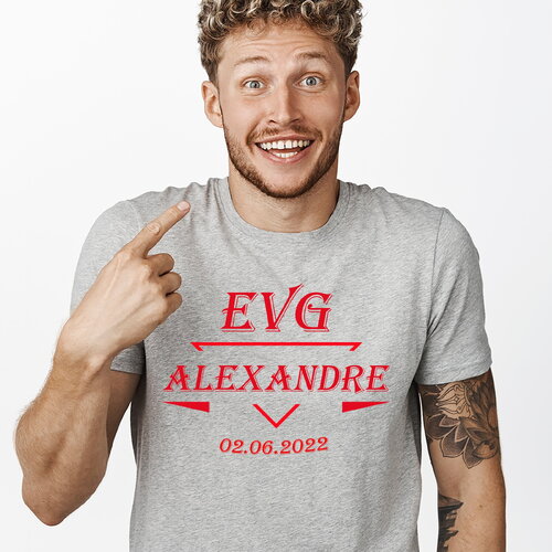 T-shirt evg,evg + date + prénom , enterrement de vie de garçon, evg
