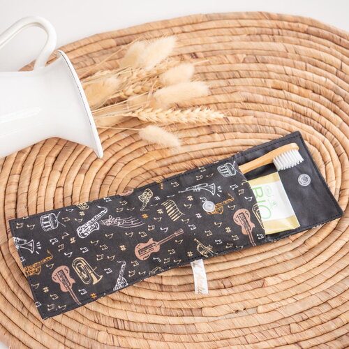 Pochette brosse à dents en tissu bio jazzy