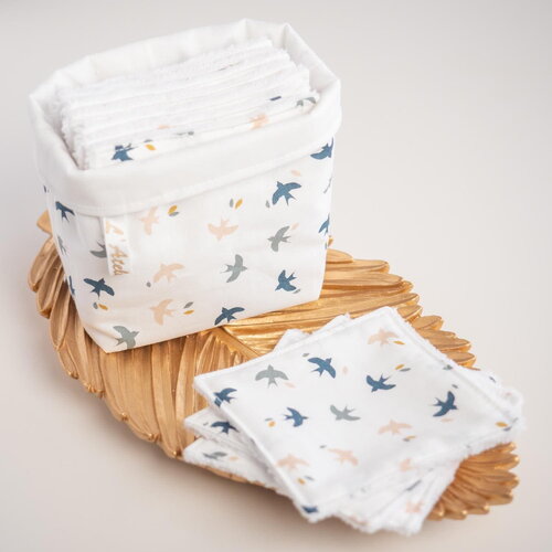 Coton lavable en tissu bio hirondine