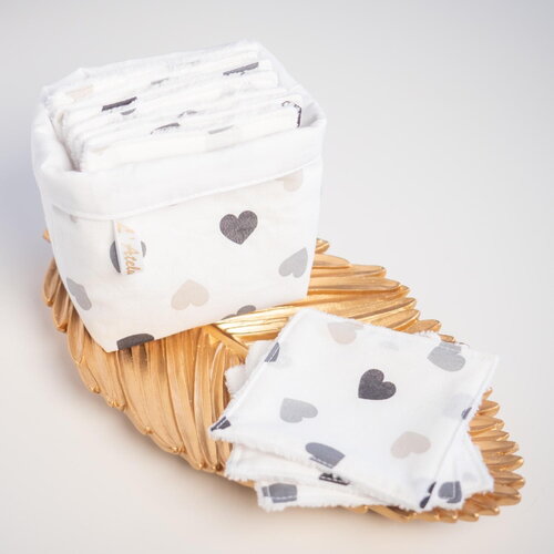 Coton lavable en tissu bio corazon