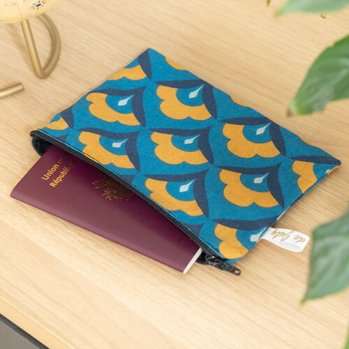 Pochette trousse plate wax éventail