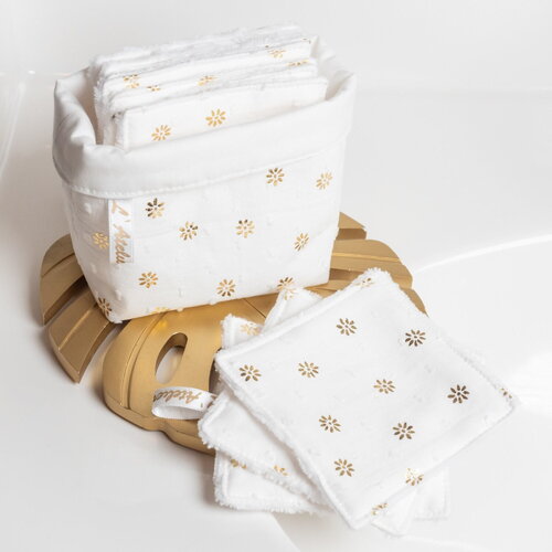 Coton lavable bio agathe plumetis doré