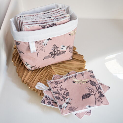 Coton lavable en tissu bio l'herboriste rose