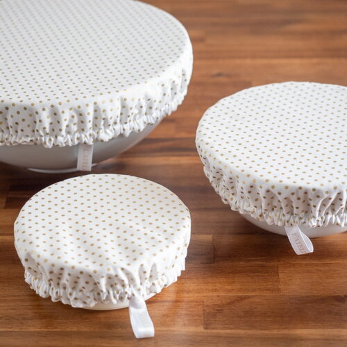 Charlotte couvre-plat en coton bio ou enduit pois doré