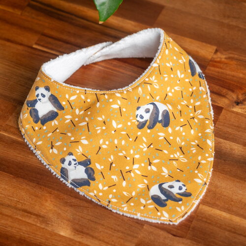 Bavoir bandana tissu bio panda