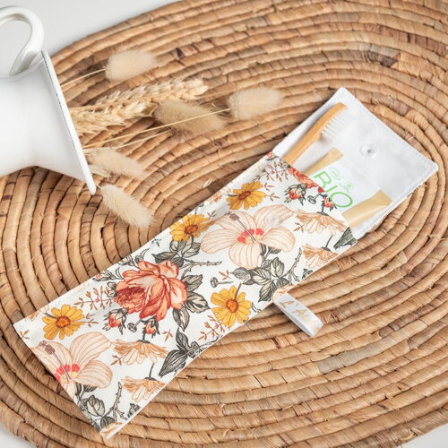 Pochette brosse à dents en tissu bio jardin anglais