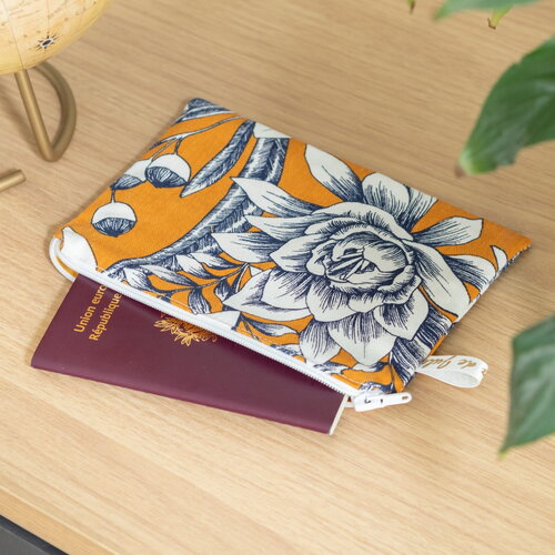 Pochette trousse plate en tissu belina