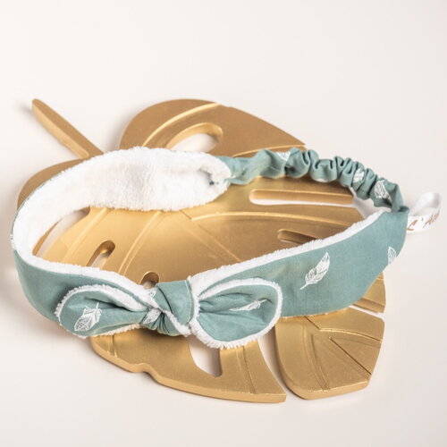 Bandeau éponge démaquillant en tissu plume d'eau