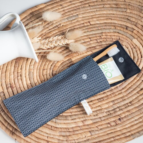 Pochette brosse à dents en tissu bio othello